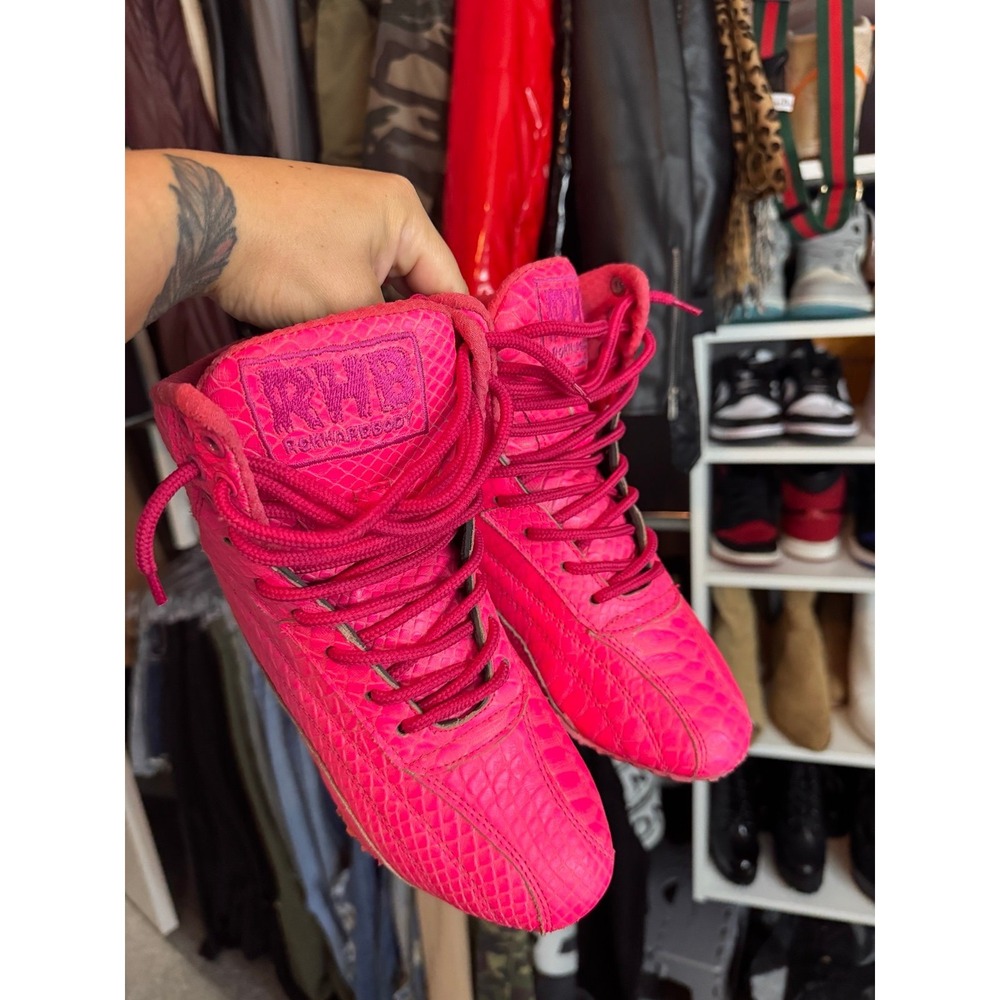 RHB Rokhardbody Pink Snakeskin Lifting Shoes Gym Athletic Sneakers Womens 6.5 37